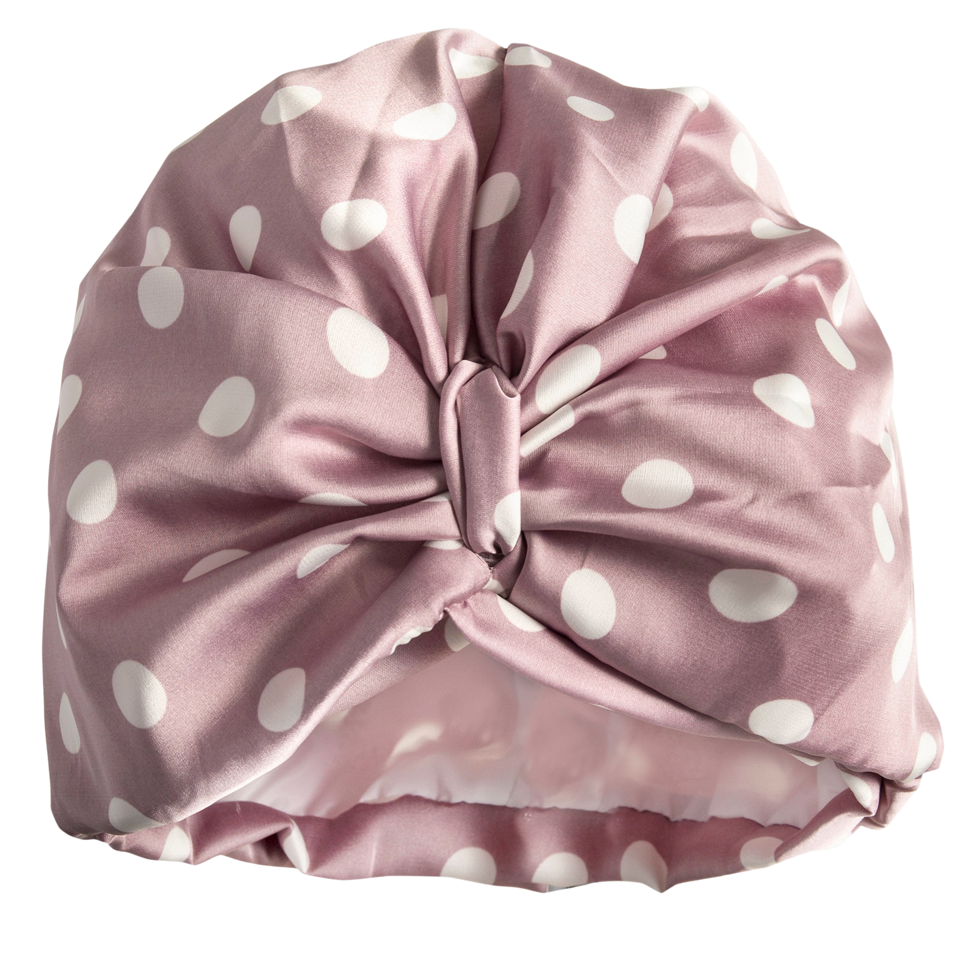 Mauve Spot Towelling Lined Drying Turban