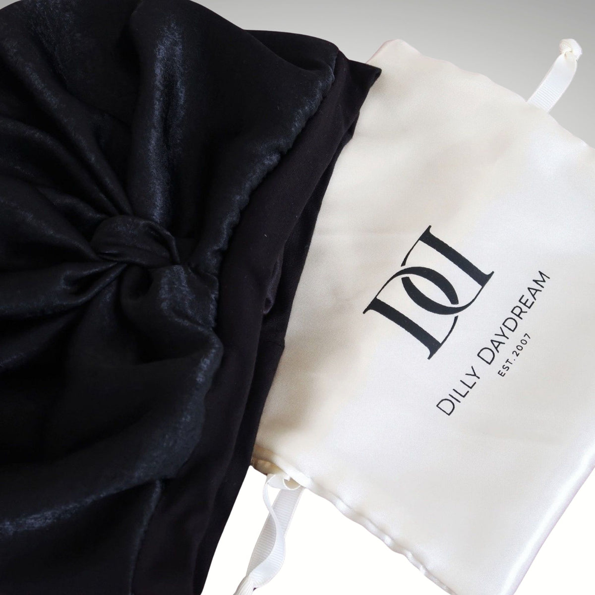 Black Silk Sleep Turban