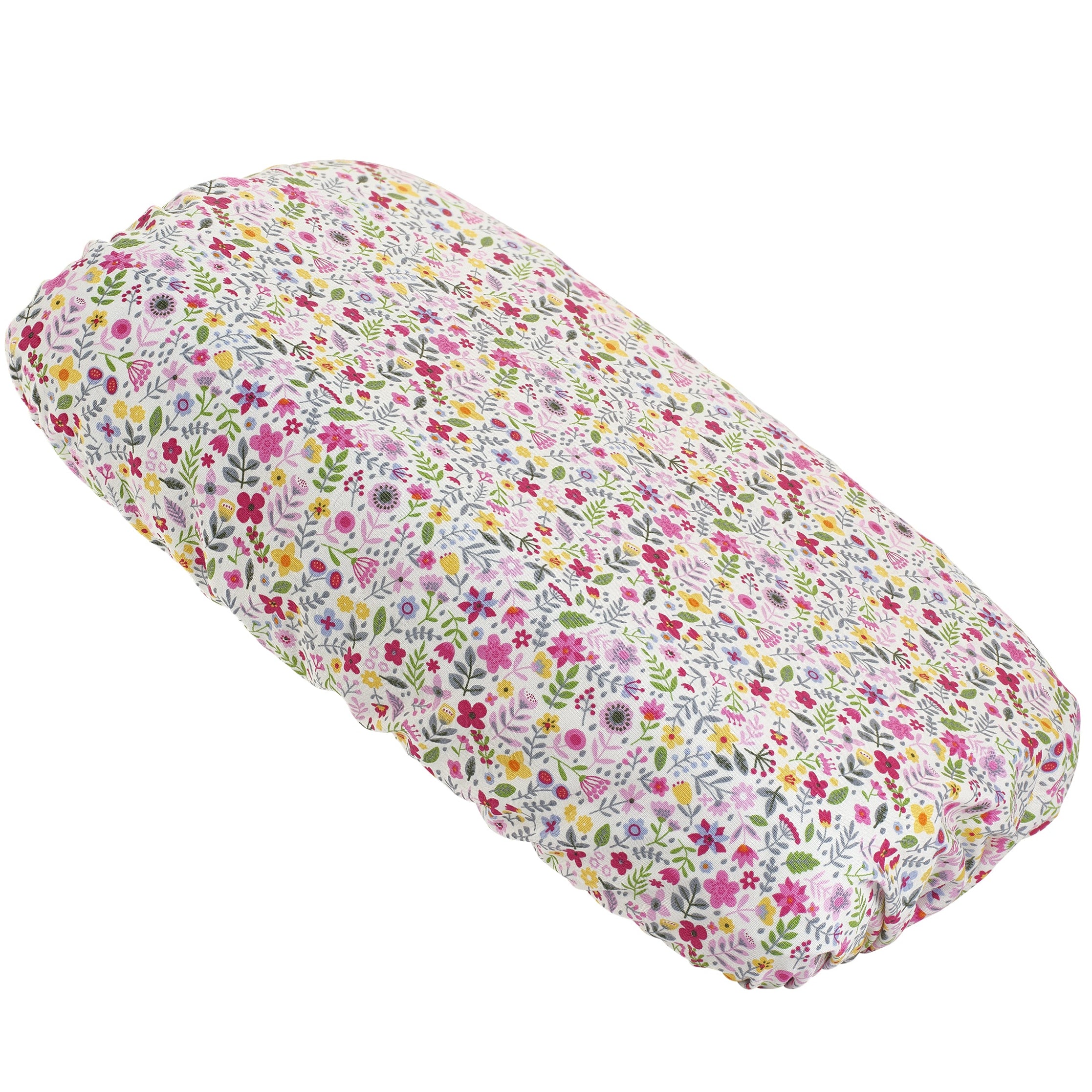 Floral patterned bath pillow on a white background