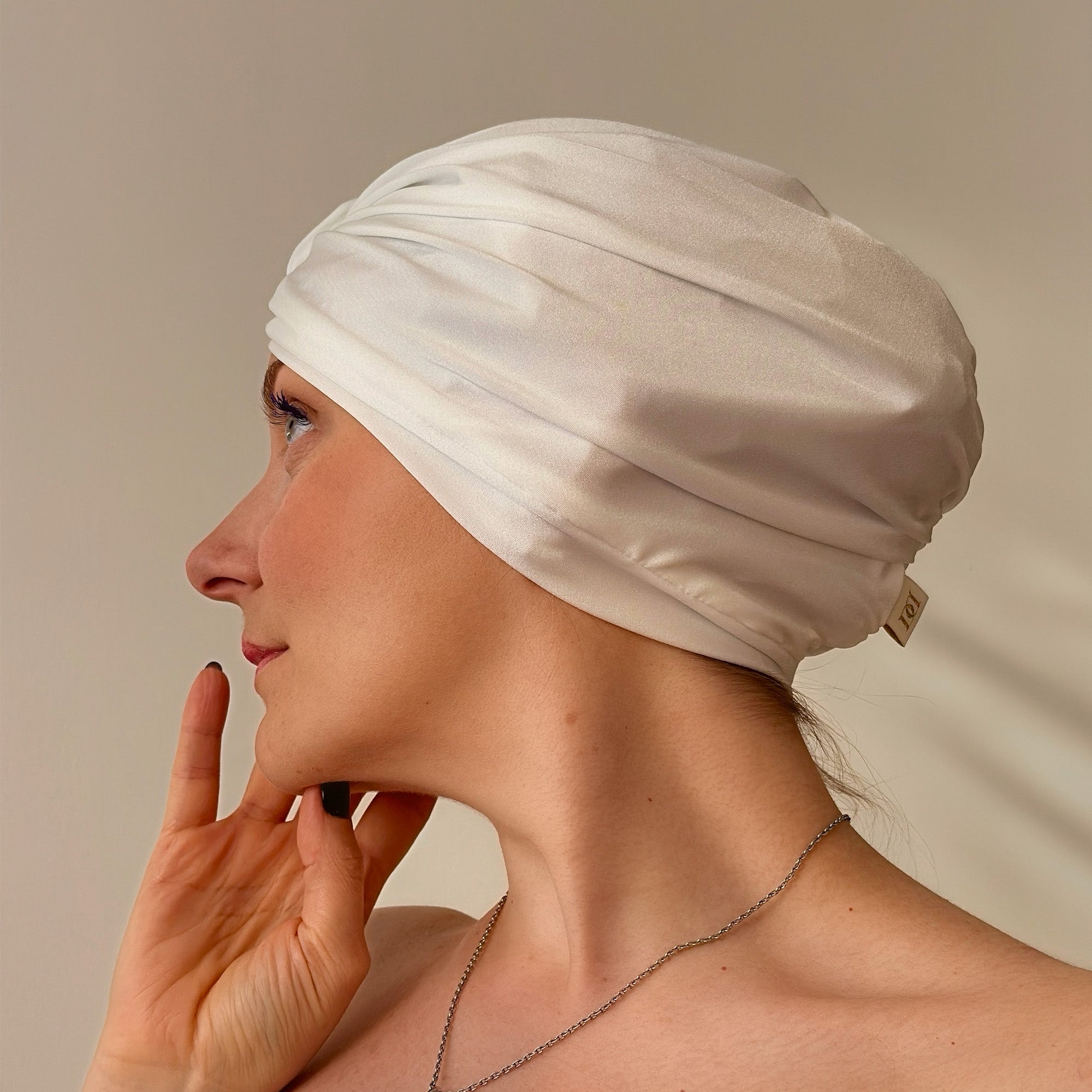 Diva White Towelling Lined Drying Turban