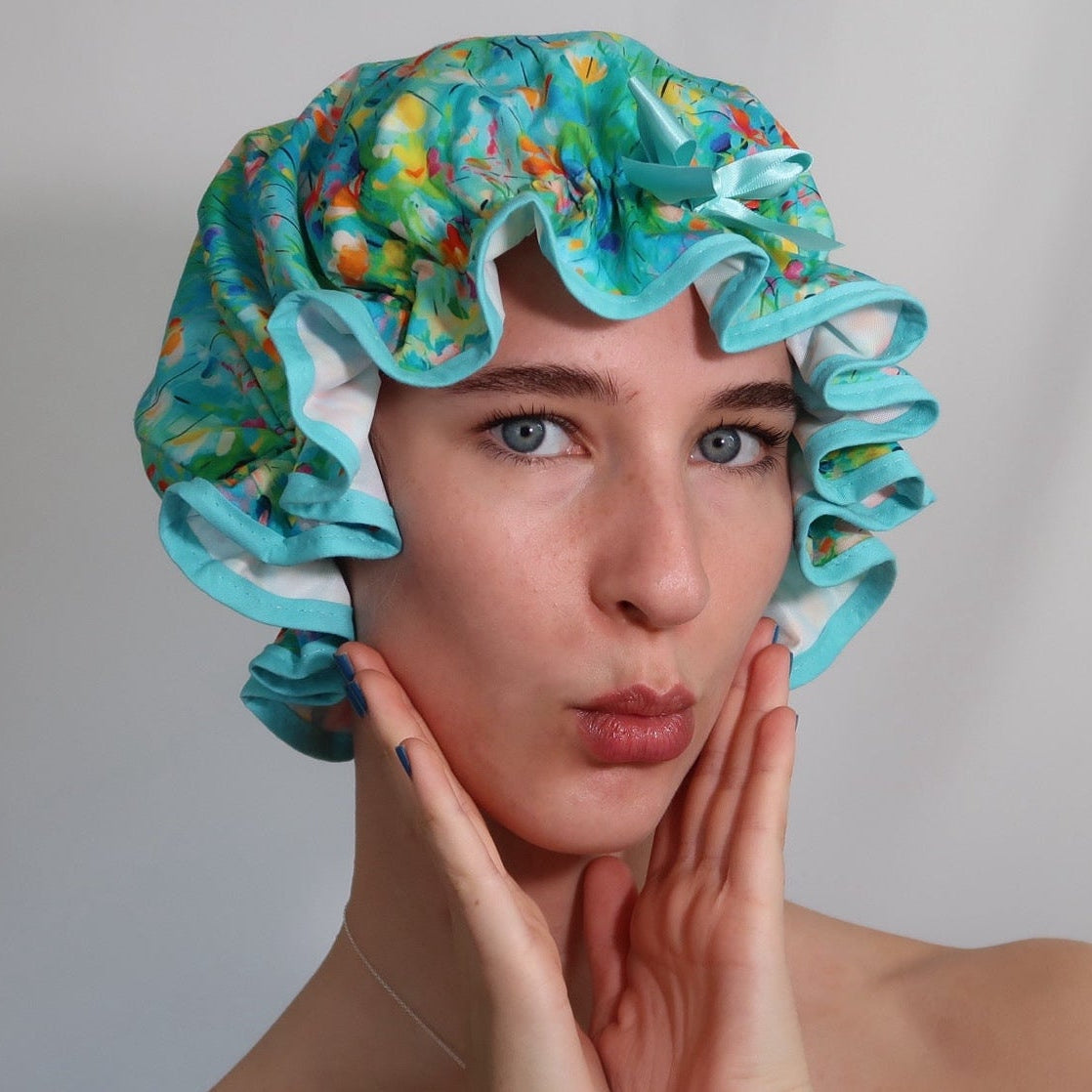 Floral Meadow Shower Cap