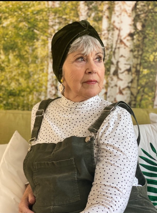 Olive Towelling Lined Drying Turban
