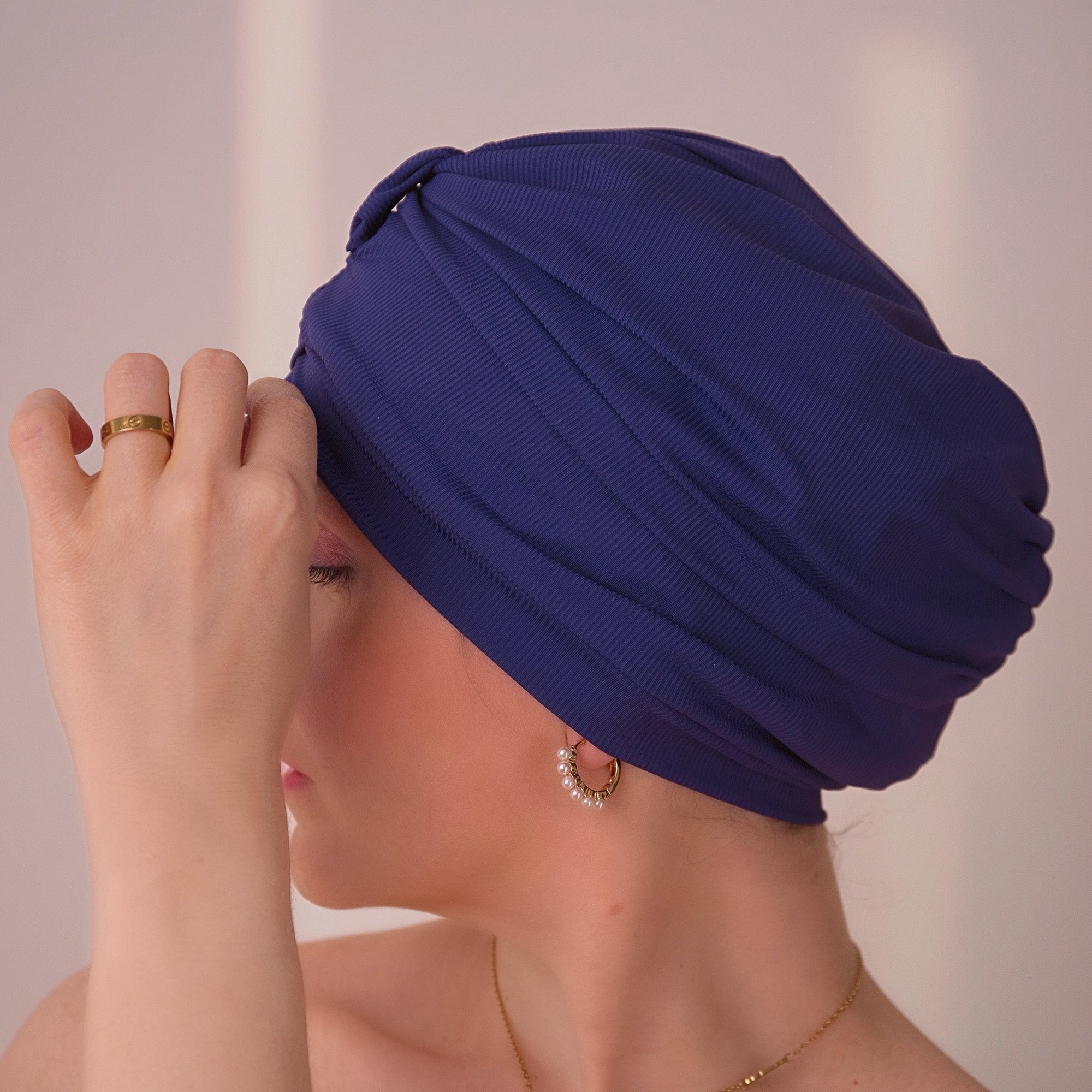 Royal Blue Lycra Shower Turban