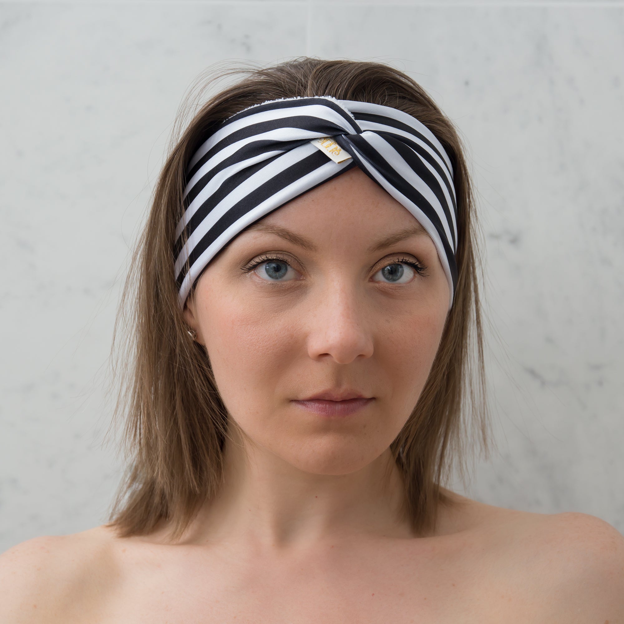 Stripey Black Lycra Hairband