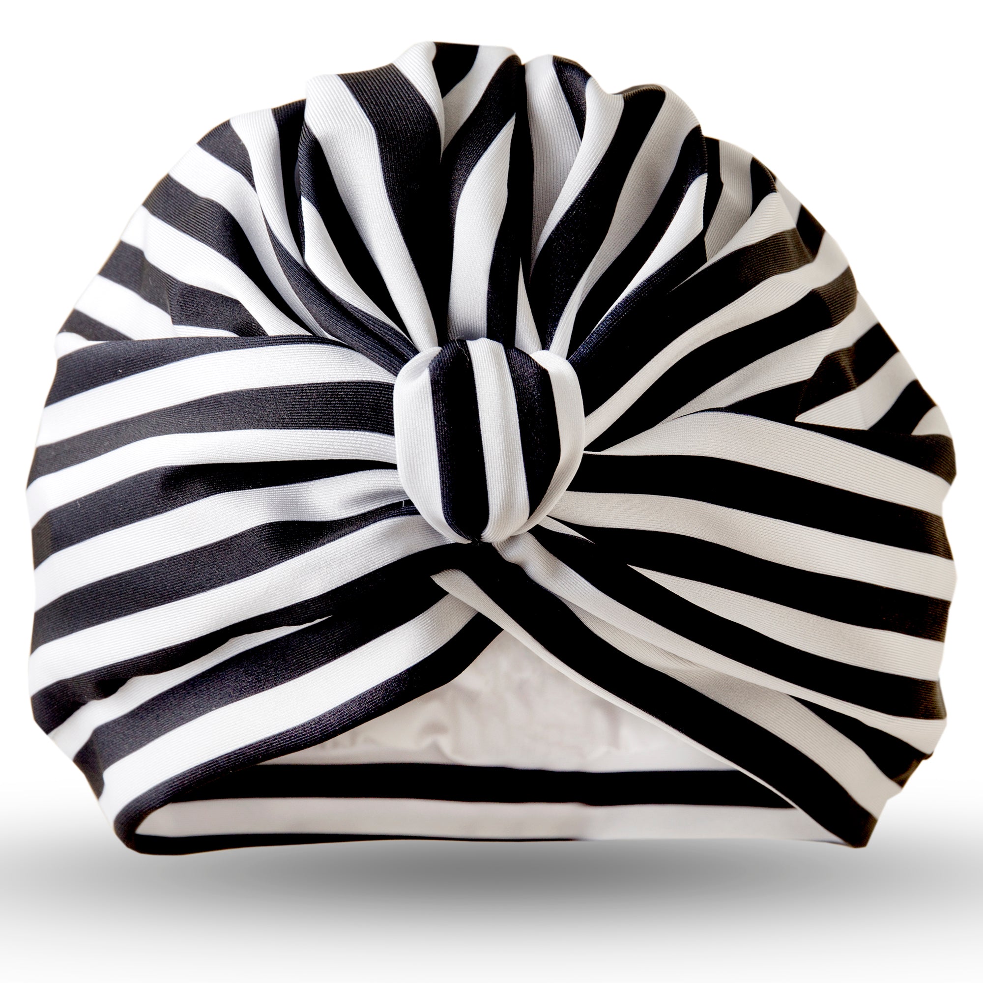 Luxe Shower Cap - Black and White Stripe — WILD HONEY SALON