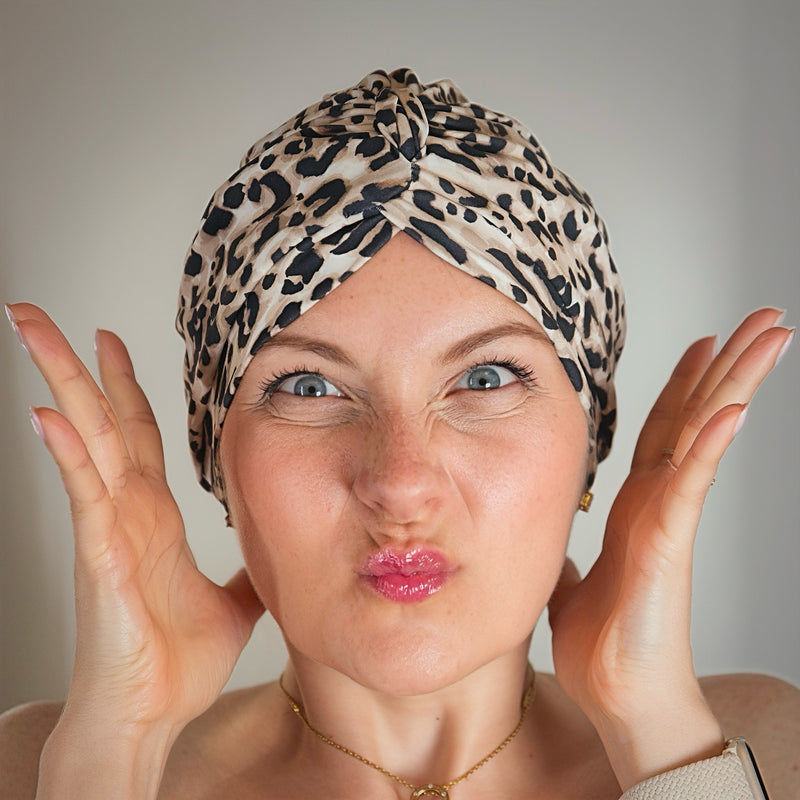 Leopard Print Lycra Shower Turban