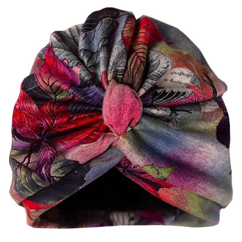 Autumnal Leaves Towelling Lined Drying Turban