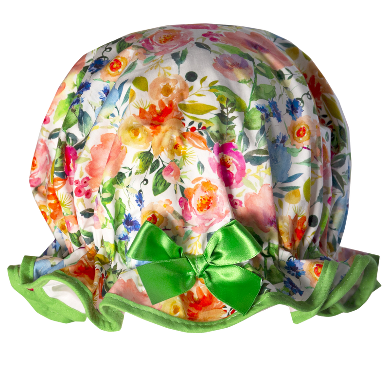 Beautiful Blooms Green Shower Cap