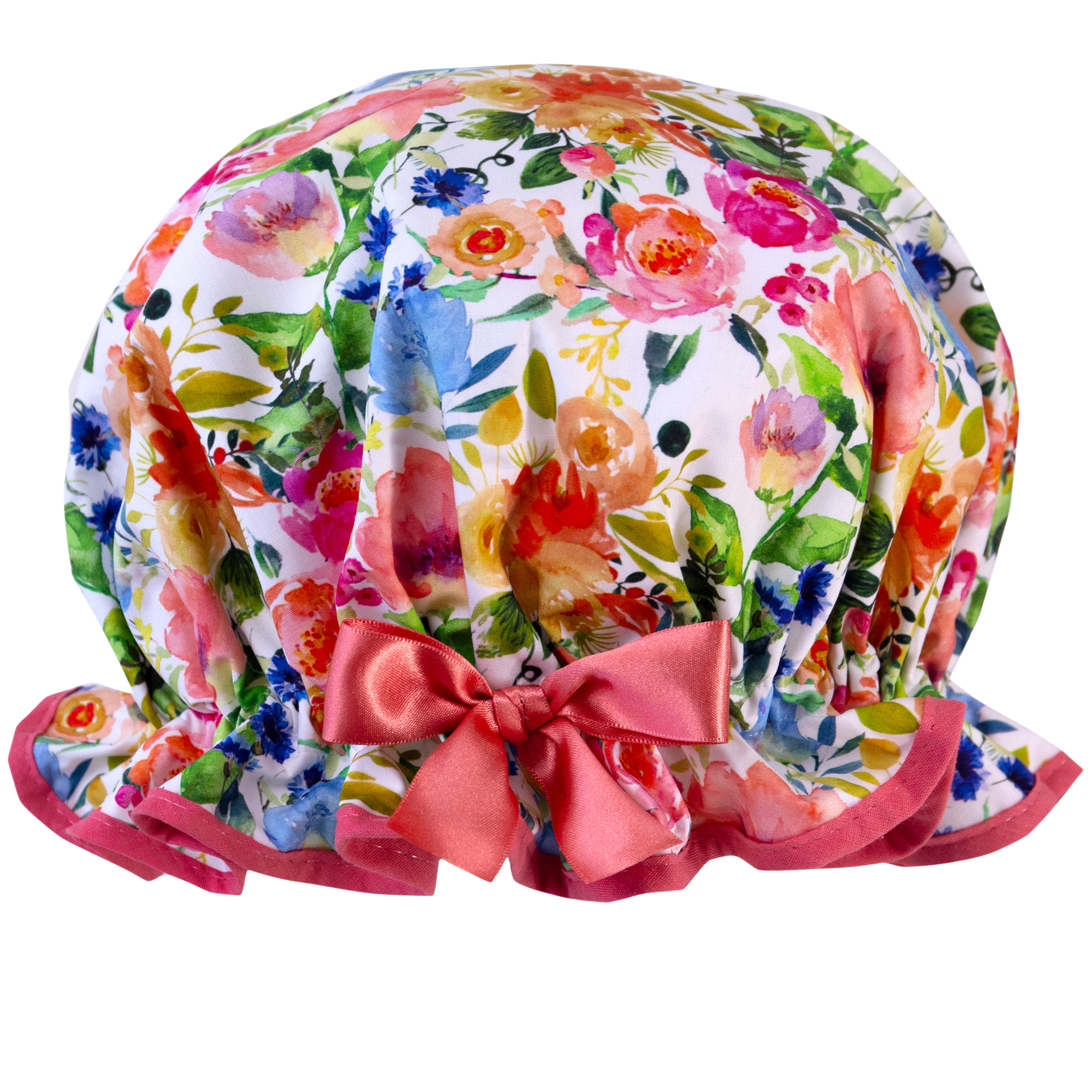 Beautiful Blooms Peach Shower Cap