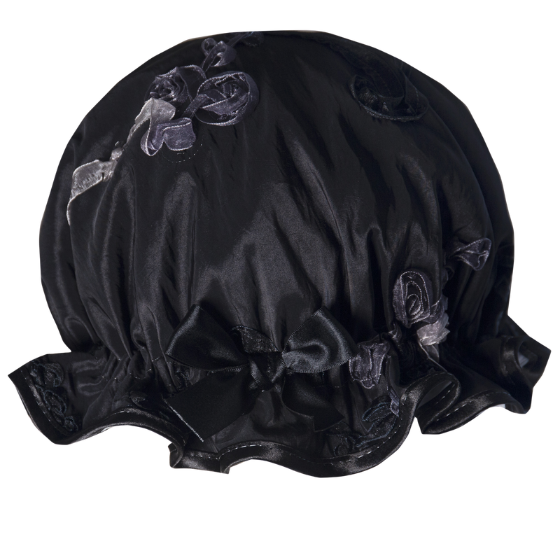 Black Ribbons Shower Cap