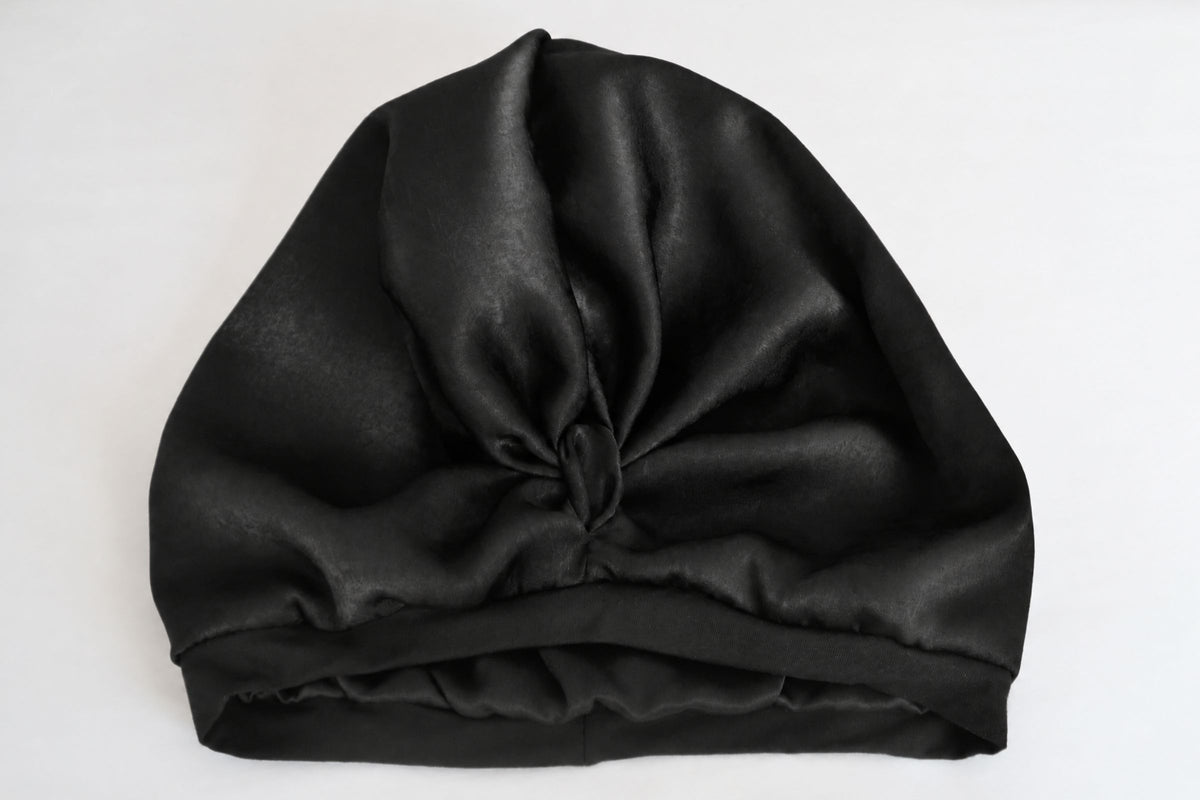 Black Silk Sleep Turban