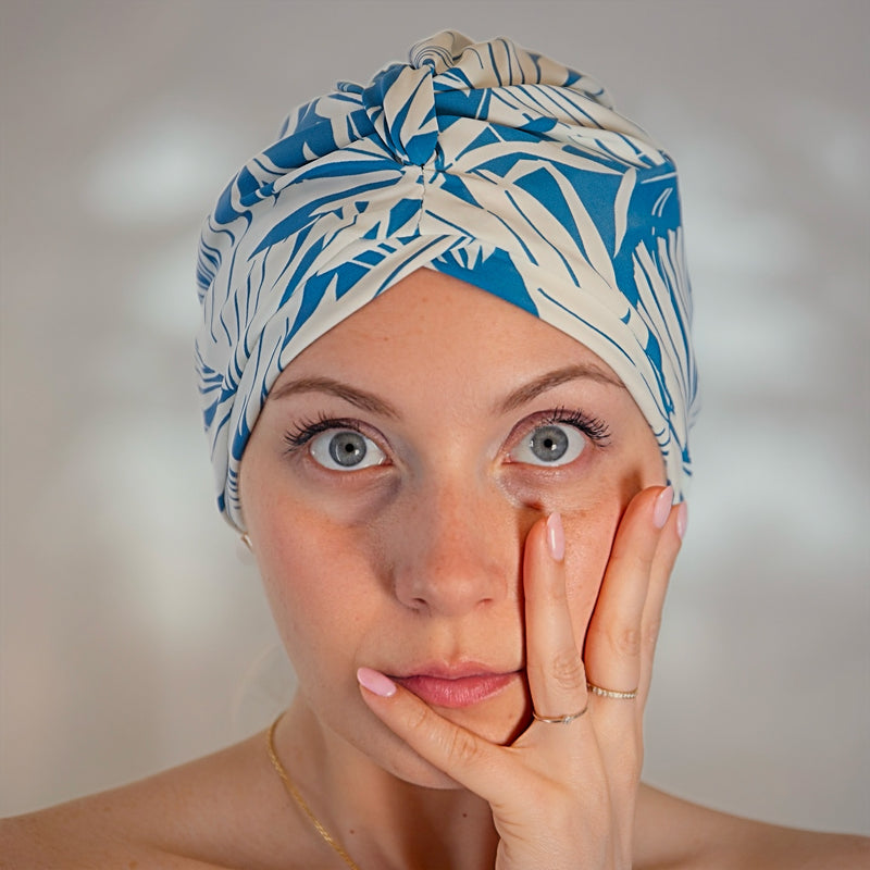 Blue Palms Jersey Lined Drying Turban