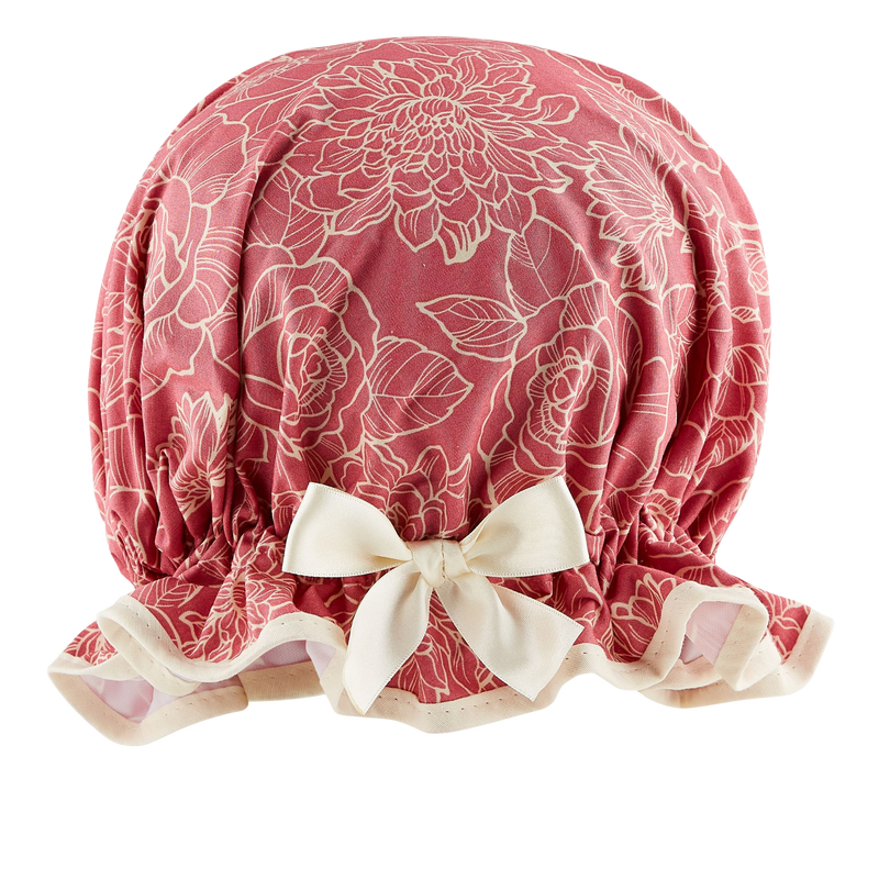 Coral Flower Shower Cap