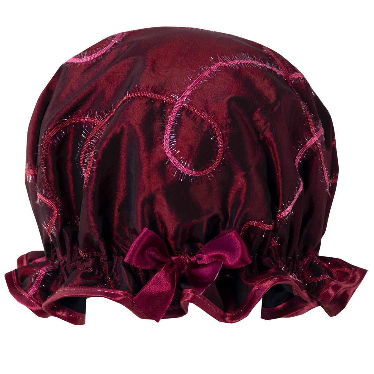 Ruby Red Luxury Taffeta Shower Cap - Women's Designer Bath Hat ...