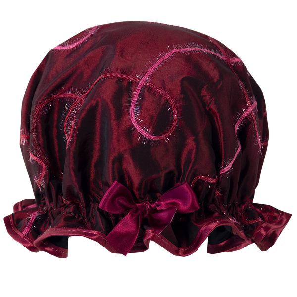 Ruby Ribbons Shower Cap