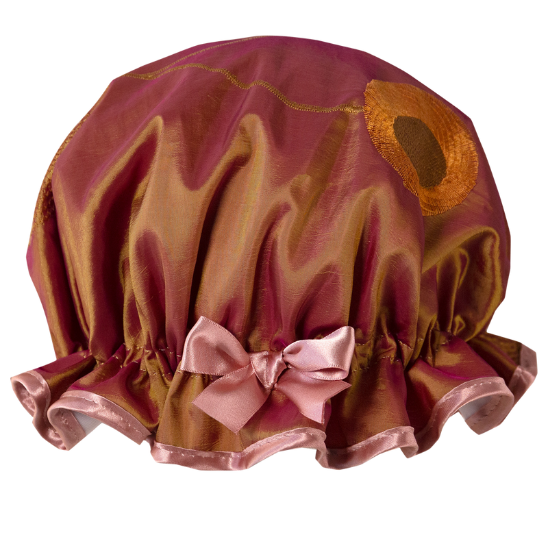 Golden Circles Shower Cap