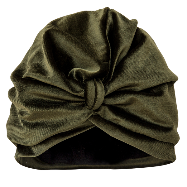 Olive Towelling Lined Drying Turban