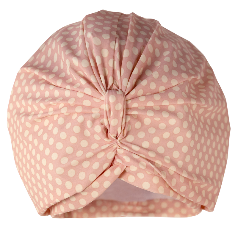 Polka Dot Blush Shower Turban