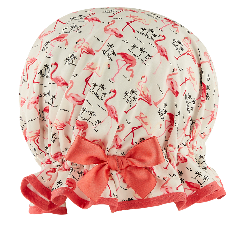 Pretty Flamingo Ivory Children's Shower Cap
