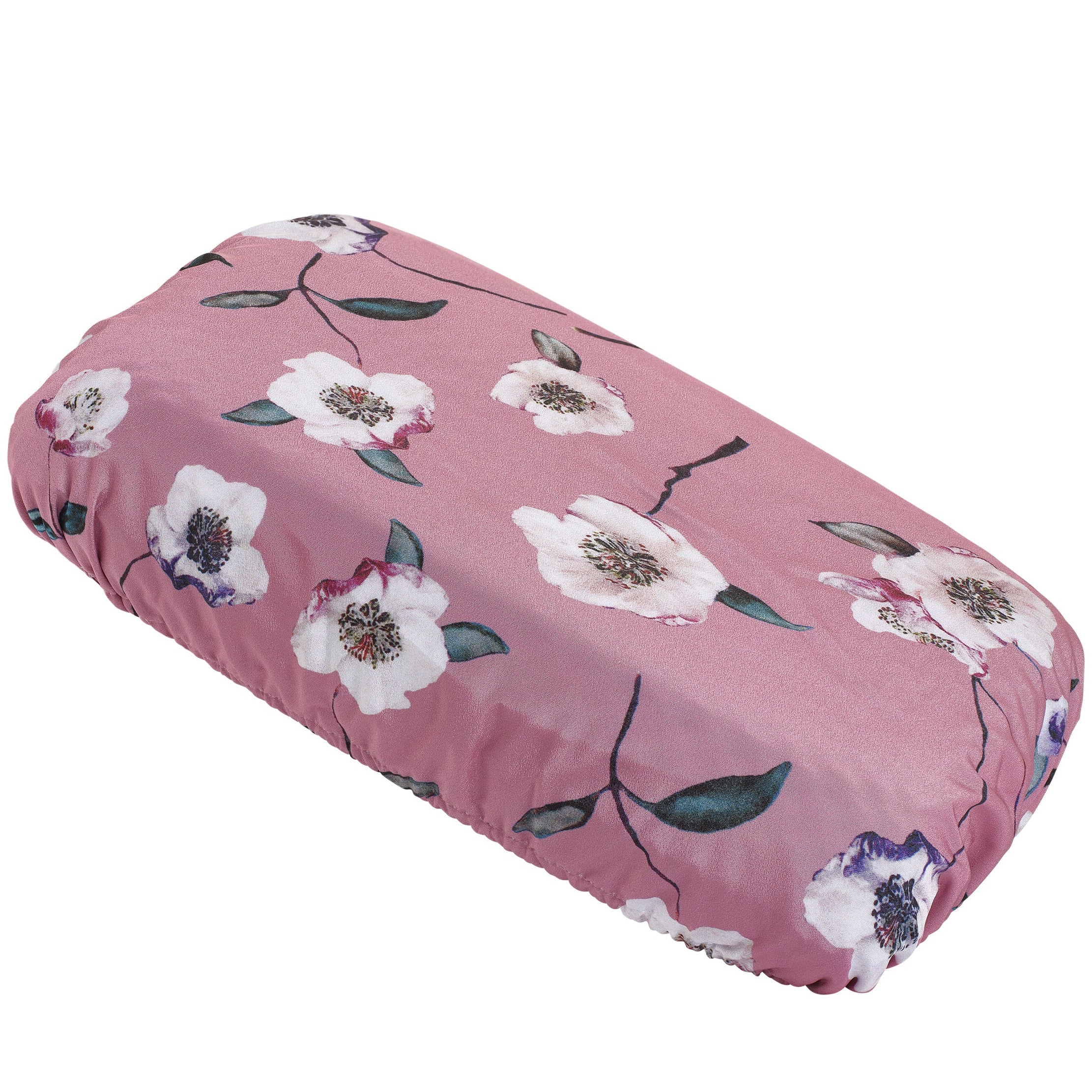 Floral-patterned bath pillow on a white background