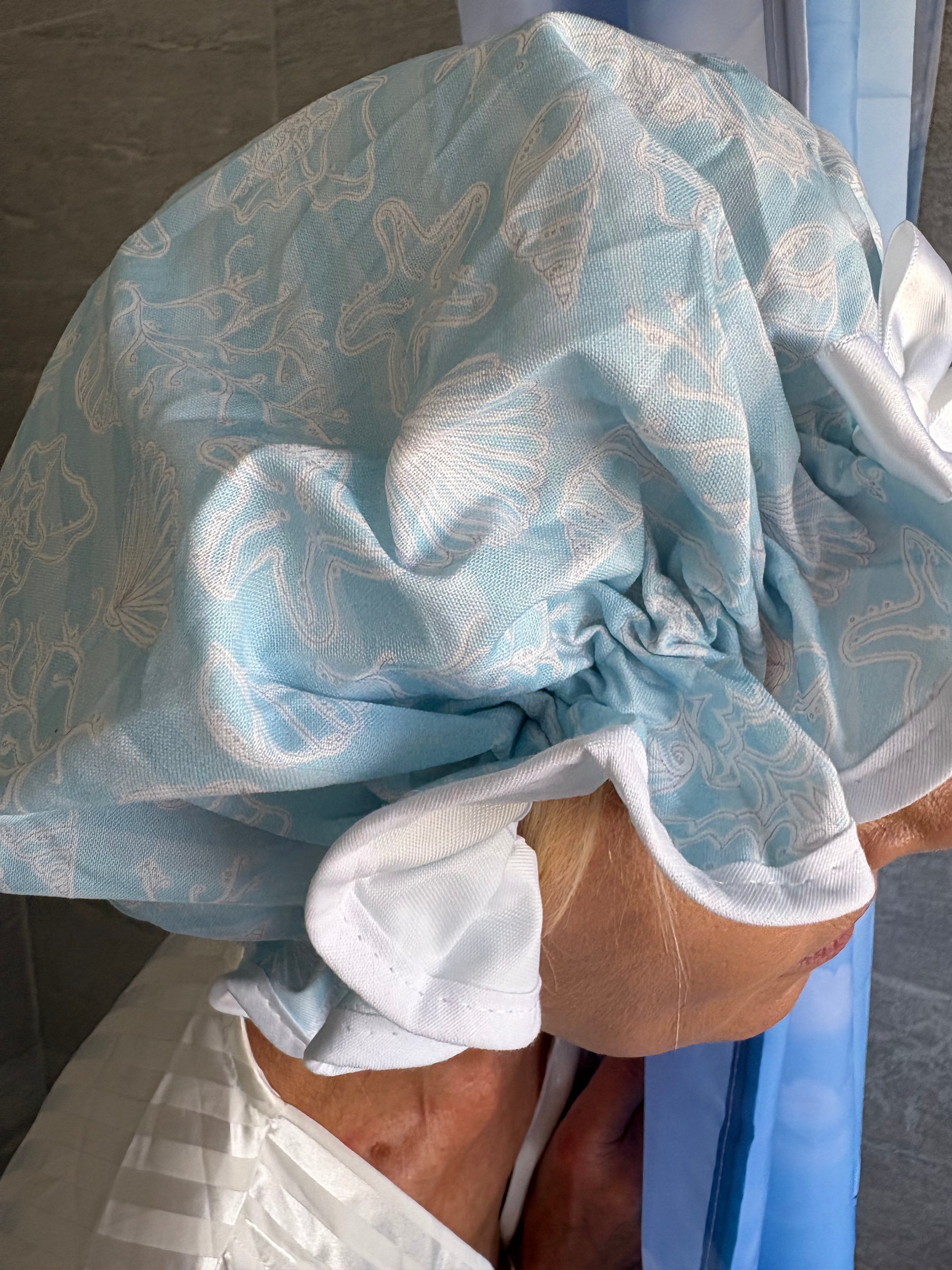 New! Seashells Blue Shower Cap