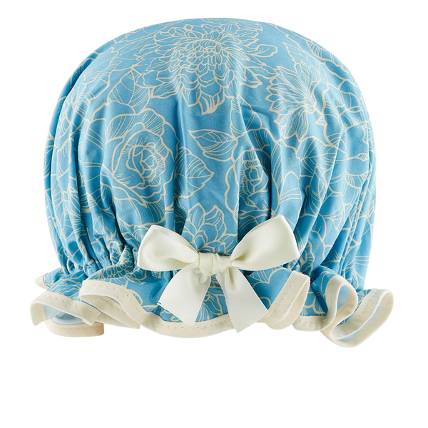 Sky Blue Flower Shower Cap
