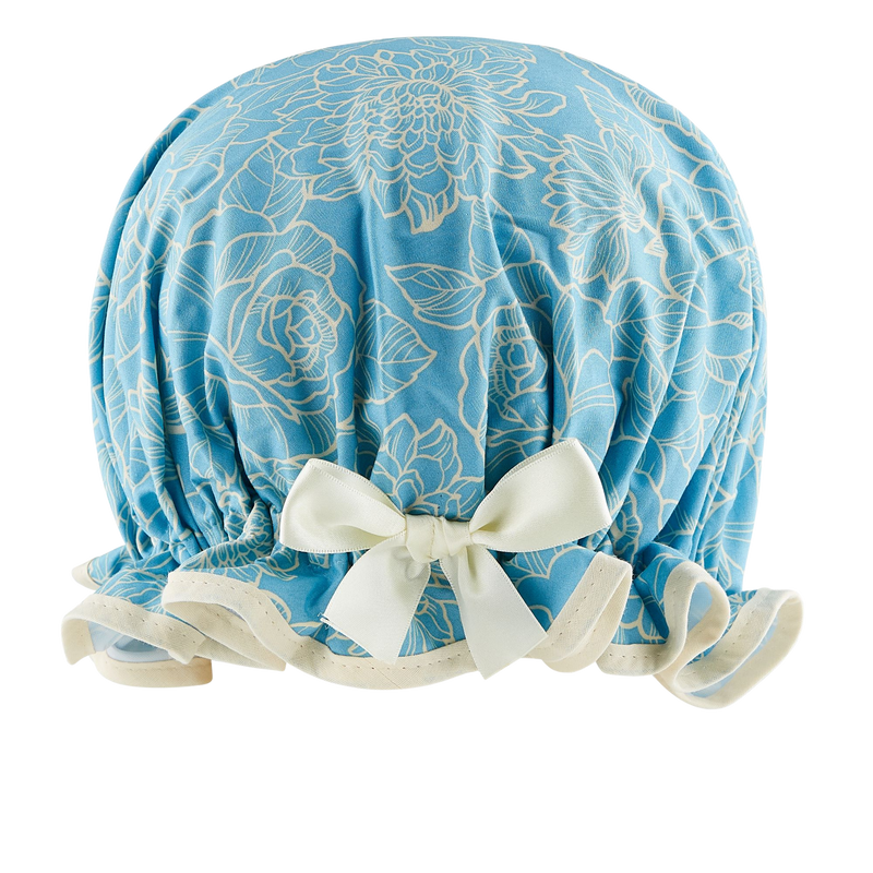 Sky Blue Flower Shower Cap