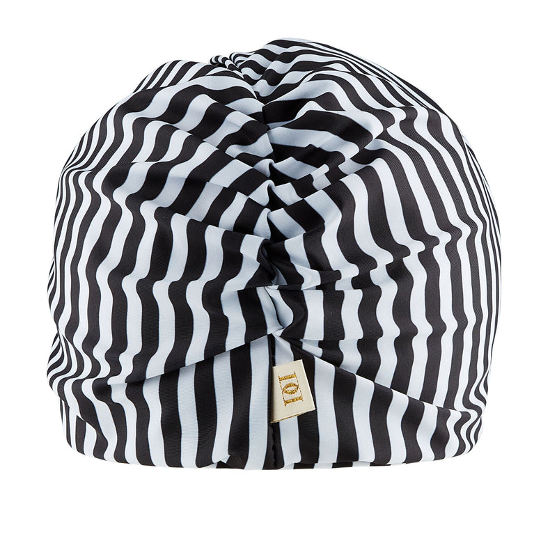 Stripey Black Drying Turban