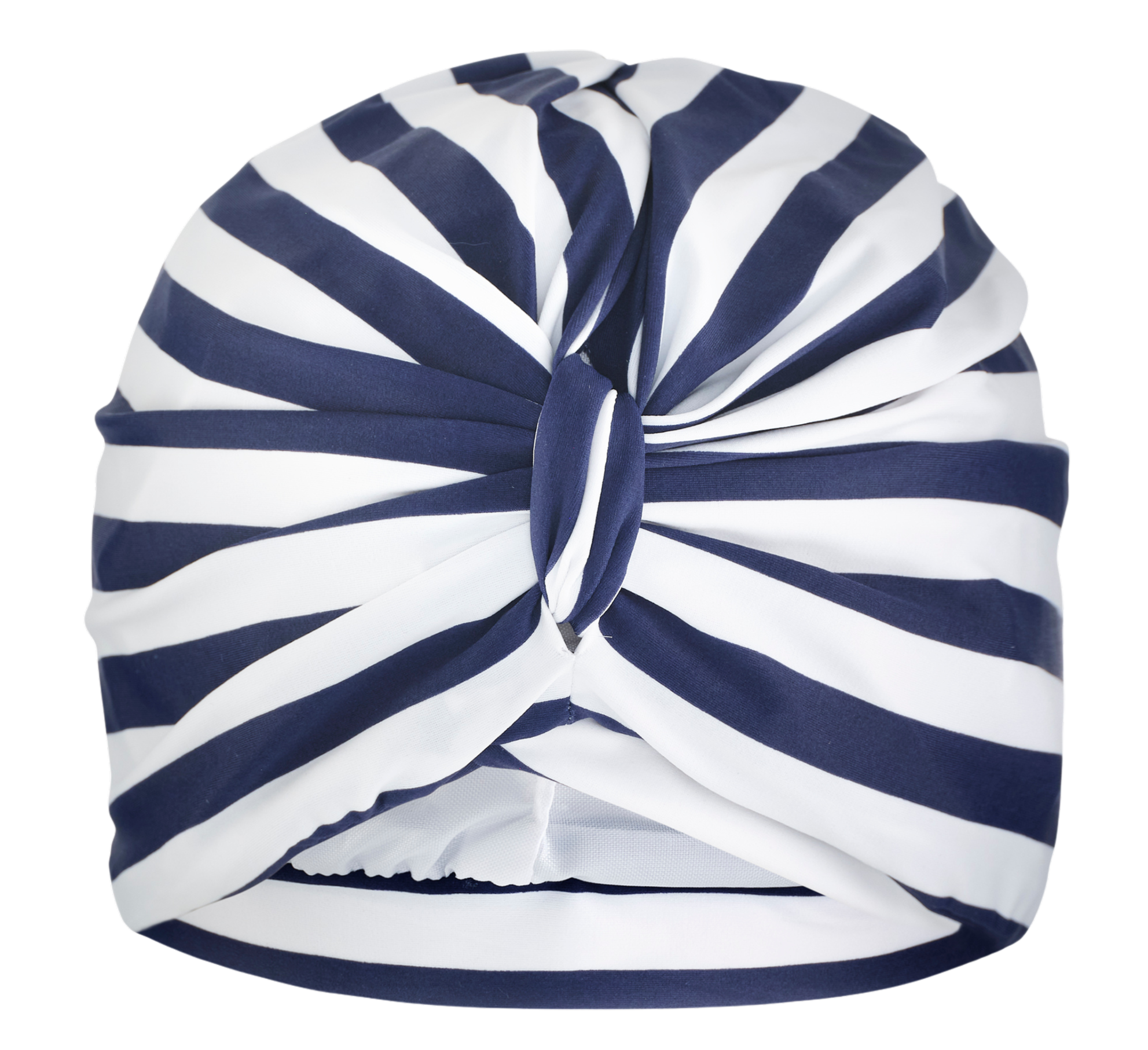 Stripey Blue Jersey Lined Drying Turban