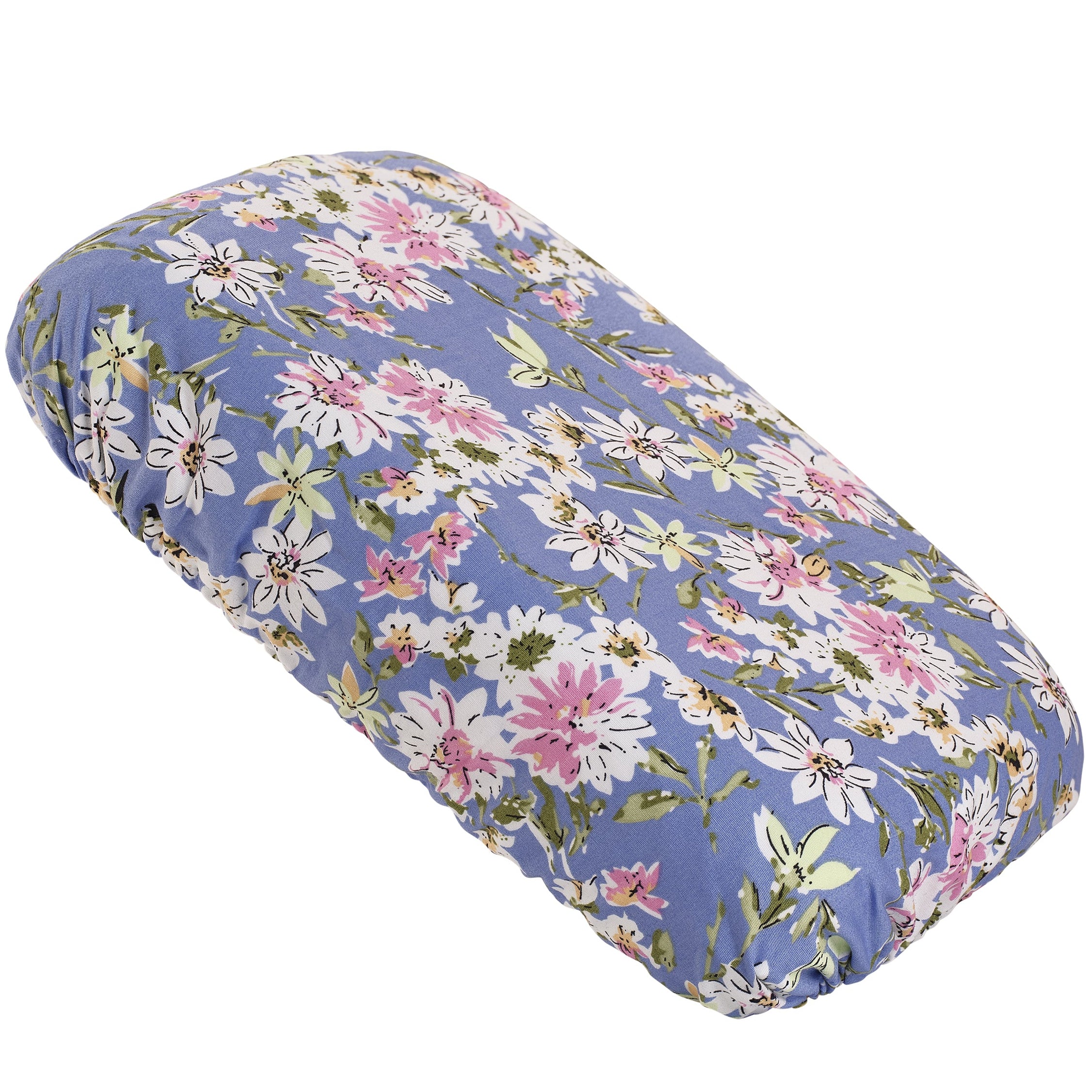 Floral-patterned bath pillow on a white background