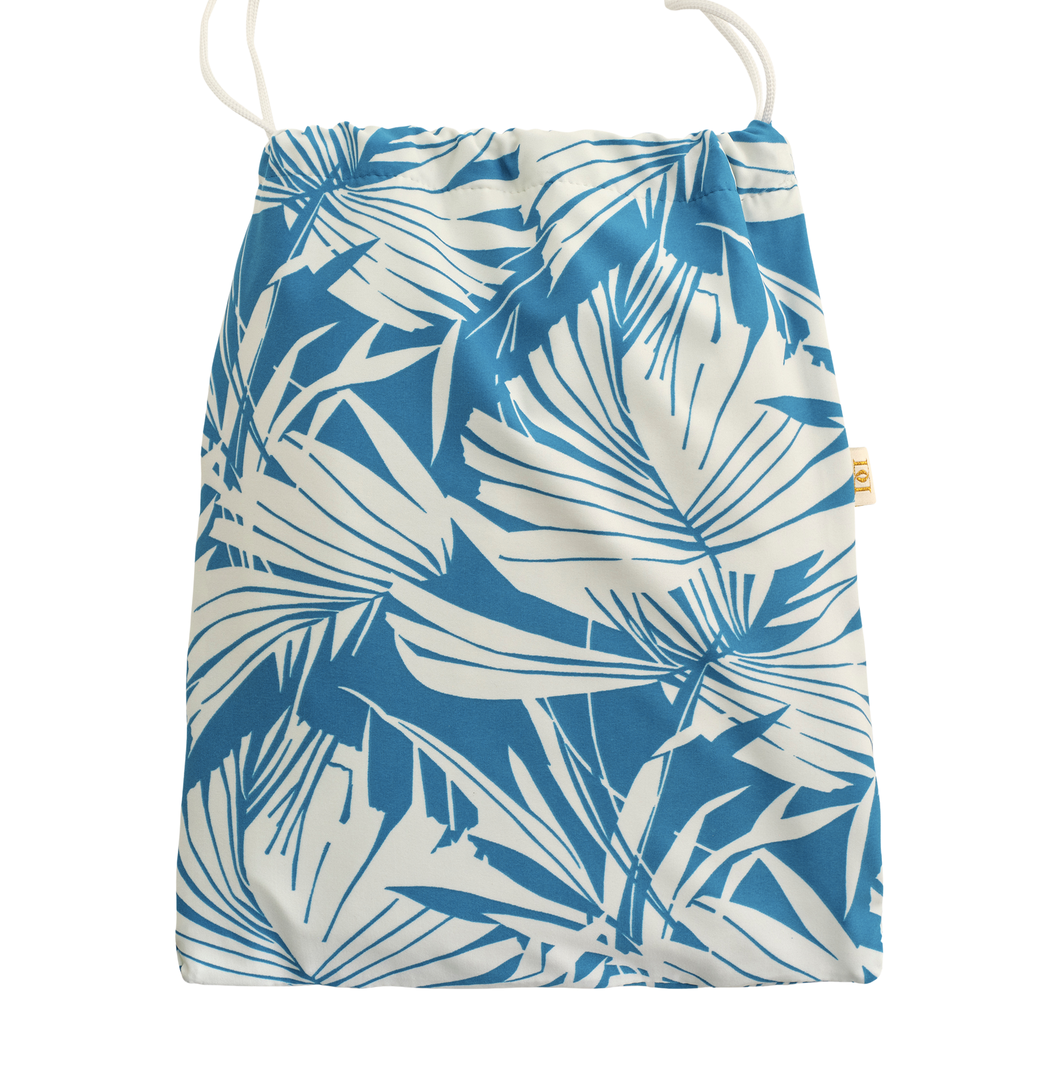 New! Blue Palms Lycra Drawstring Wash Bag