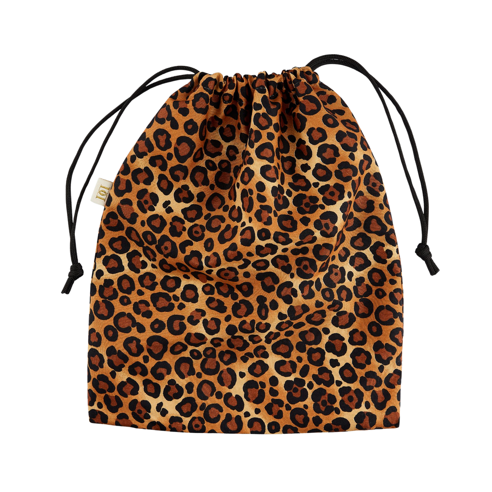 Handy drawstring washbag - Leopard print - cotton - washable ...