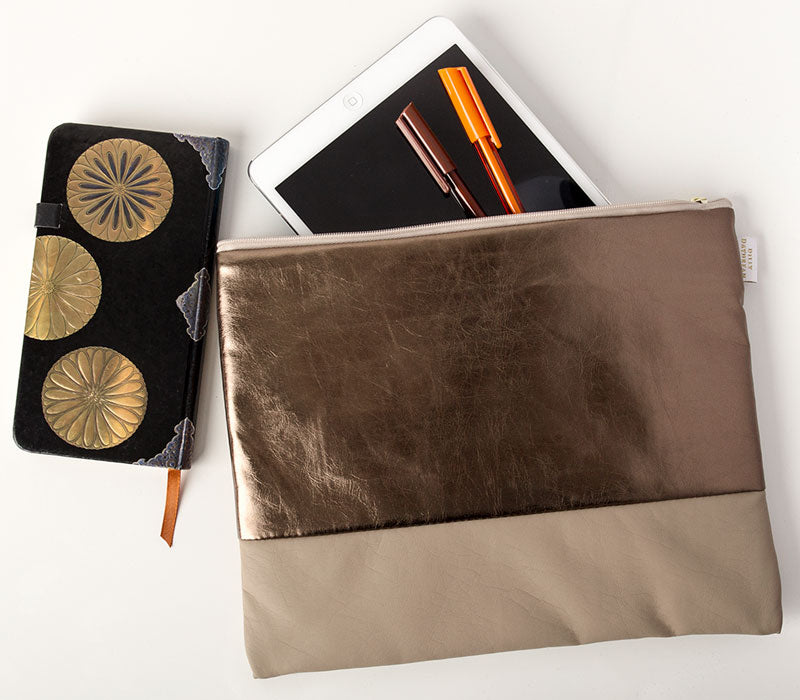 Cappuccino & Bronze Clutch Bag
