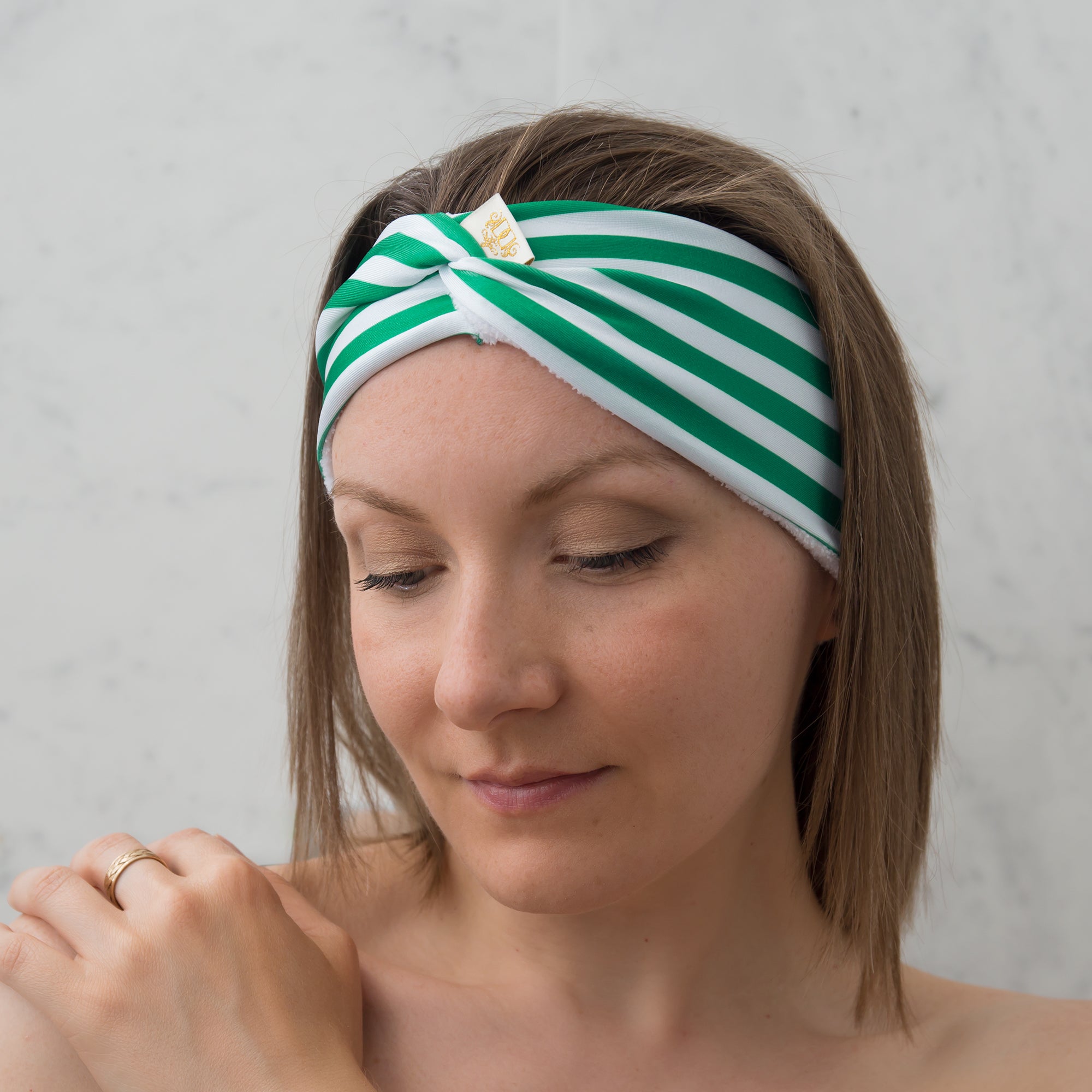 Stripey Green Lycra Hairband